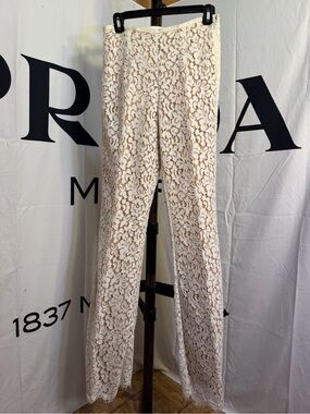 Michael Kors Cream Lace Straight Leg Trousers